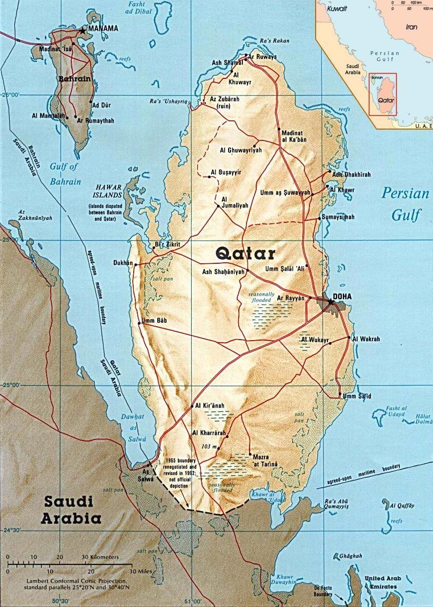 แผนที่หมู่เกาะกาตาร์ 