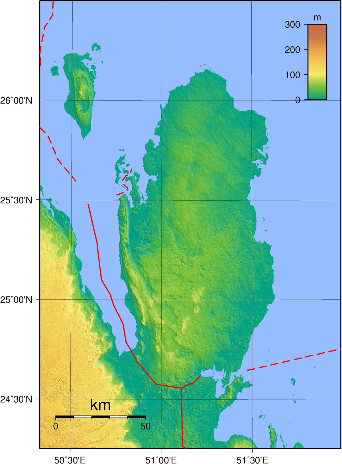 แผนที่ภูมิศาสตร์กาต้าร์ name